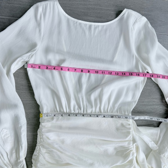 House of CB Chambery White Backless Ruched Mini Dress • NWT • Size S Open Back - Picture 15 of 16